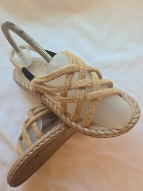 Kids Braided Rope Sandals in Natural Beige